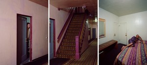 Jeff Wall, Staircase &amp; two rooms, 2014. 3 lightjet prints, each: 95 ⅛ × 70 inches (241.5 × 177.8 cm), edition of 3 + 1 AP © Jeff Wall