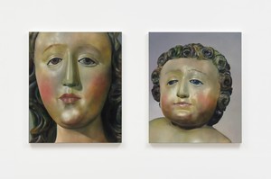 Karin Kneffel, Untitled, 2021. Oil on canvas, in 2 parts, each: 47 ¼ × 39 ⅜ inches (120 cm × 100 cm) © Karin Kneffel