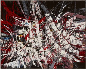 Mark Grotjahn, Untitled (Backcountry Capri 54.79), 2022. Oil on cardboard mounted on linen, 55 ½ × 68 ⅜ inches (141 × 173.7 cm) © Mark Grotjahn. Photo: Douglas M. Parker Studio