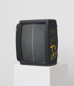 Nam June Paik, Zen for TV, 1963/1990. Manipulated color television and acrylic paint, 19 ½ × 17 × 17 inches (49.5 × 43.2 × 43.2 cm) © Nam June Paik Estate. Photo: Rob McKeever