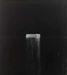 Pat Steir, Night, 2021–22. Oil on canvas, 120 × 108 inches (304.8 × 274.3 cm) © Pat Steir. Photo: Elisabeth Bernstein