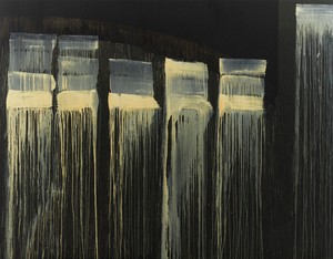 Pat Steir, Raindrop, 2020. Oil on canvas, 84 × 108 inches (213.4 × 274.3 cm) © Pat Steir. Photo: Elisabeth Bernstein