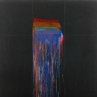 Pat Steir, Winter Daylight, 2021–22 Oil on canvas, 108 × 108 inches (274.3 × 274.3 cm)© Pat Steir. Photo: Elisabeth Bernstein