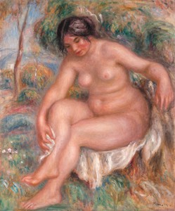 Pierre-Auguste Renoir, Nu s’essuyant, 1912. Oil on canvas, 26 × 21 ¾ inches (65.9 × 55.3 cm)