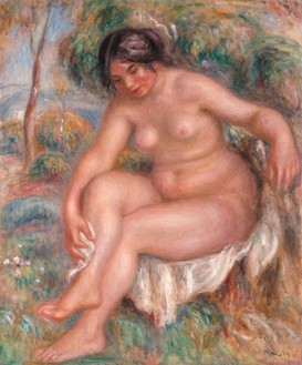 Pierre-Auguste Renoir, Nu s’essuyant, 1912 Oil on canvas, 26 × 21 ¾ inches (65.9 × 55.3 cm)