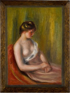 Pierre-Auguste Renoir, Femme assise, n.d.. Oil on canvas, 12 ¾ × 9 ¼ inches (32.2 × 23.4 cm)