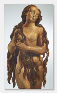 Rachel Feinstein, Magdalene, 2021. Oil, acrylic urethane, and charcoal on mirror, 52 × 30 inches (132.1 × 76 cm) © Rachel Feinstein. Photo: Prudence Cuming Associates Ltd