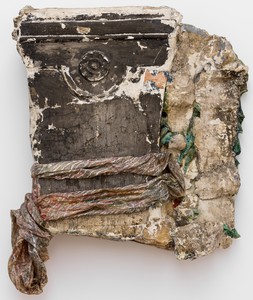 Rena Papaspyrou, Baalbeks (Images through Matter), 1988. Wall fragment, canvas, and paint, 29 ½ × 24 ½ inches (75 × 62 cm) © Rena Papaspyrou