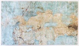Rena Papaspyrou, Image through Matter, 1981. Pencil on wall fragment, 39 ⅜ × 46 ⅛ inches (100 × 117 cm) © Rena Papaspyrou