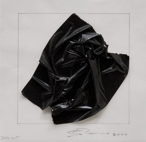 Steven Parrino, Peel Out, 2000. Tape on vellum, 8 × 8 inches (20.3 × 20.3 cm) © Steven Parrino, courtesy the Parrino Family Estate. Photo: Thomas Lannes