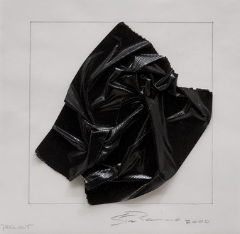 Steven Parrino, Peel Out, 2000 Tape on vellum, 8 × 8 inches (20.3 × 20.3 cm)© Steven Parrino, courtesy the Parrino Family Estate. Photo: Thomas Lannes