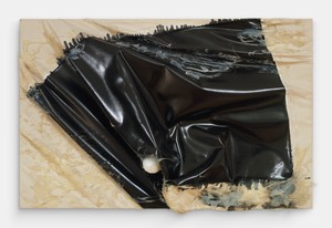 Steven Parrino, It (Blob #1), 1994. Enamel, silicone, and rubber eyeball on canvas, 30 ½ × 41 × 12 inches (77.5 × 104.1 × 30.5 cm) © Steven Parrino, courtesy the Parrino Family Estate