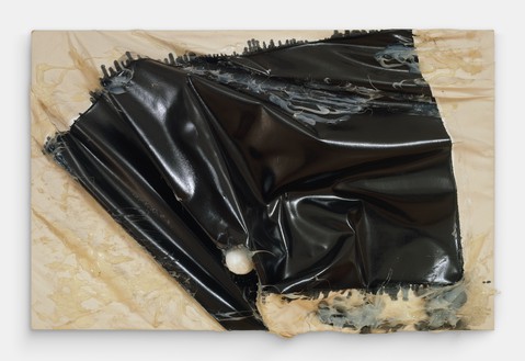 Steven Parrino, It (Blob #1), 1994 Enamel, silicone, and rubber eyeball on canvas, 30 ½ × 41 × 12 inches (77.5 × 104.1 × 30.5 cm)© Steven Parrino, courtesy the Parrino Family Estate