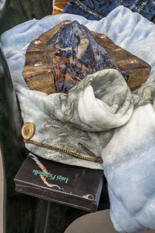 Tatiana Trouvé, The Guardian, 2022 (detail) Patinated bronze, granite, sodalite, marble, and onyx, 32 ⅜ × 25 ¼ × 23 ¼ inches (82 × 64 × 59 cm)© Tatiana Trouvé. Photo: Florian Kleinefenn