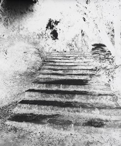 Vera Lutter, Stairs in Plato’s Academy, Athens: August 28, 2021, 2021. Gelatin silver print, 24 × 20 inches (61 × 50.8 cm), unique © Vera Lutter