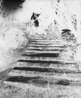 Vera Lutter, Stairs in Plato’s Academy, Athens: August 28, 2021, 2021 Gelatin silver print, 24 × 20 inches (61 × 50.8 cm), unique© Vera Lutter