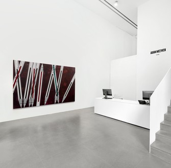 Installation view with Adam McEwen, Big Spears (2023) Artwork © Adam McEwen. Photo: Matteo D’Eletto, M3 Studio