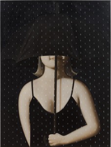 Anna Weyant, Girl in the Rain, 2023. Oil on canvas, 48 × 36 inches (121.9 × 91.4 cm) © Anna Weyant. Photo: Rob McKeever