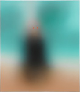 Ashley Bickerton, Damien Shark, 2022. Acrylic on canvas, 83 ⅞ × 73 ½ inches (213 × 186.5 cm) © Ashley Bickerton. Photo: Rob McKeever