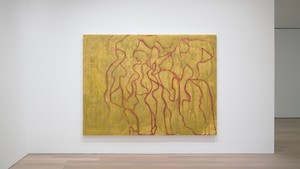Installation view with Brice Marden, The Dance (2022–23). Artwork © 2023 Estate of Brice Marden/Artists Rights Society (ARS), New York. Photo: Owen Conway
