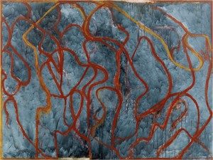 Brice Marden, Blue Painting, 2022–23. Oil on linen, 72 × 96 inches (182.9 × 243.8 cm) © 2023 Estate of Brice Marden/Artists Rights Society (ARS), New York. Photo: Rob McKeever
