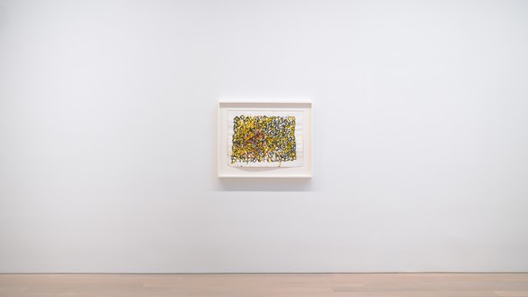 Installation view with Brice Marden, Untitled (2021–23) Artwork © 2023 Estate of Brice Marden/Artists Rights Society (ARS), New York. Photo: Owen Conway