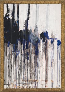 Cy Twombly, Untitled (Winter Picture), 2004. Acrylic on plywood panel, in artist’s frame, 98 ⅞ × 69 ¾ × 2 ¾ inches (251 × 177 × 7 cm) © Cy Twombly Foundation. Photo:Jeff McLane