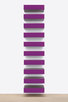 Donald Judd, untitled, 1988 Anodized aluminum, in 10 parts, overall: 120 × 27 × 24 inches (304.8 × 68.6 × 61 cm)© Judd Foundation/Artists Rights Society (ARS), New York. Photo: Rob McKeever
