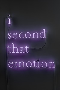 Douglas Gordon, i second that emotion, 2022. Neon, 26 ¾ × 22 ⅞ × 2 inches (68 × 58 × 5 cm) © Studio lost but found/VG Bild-Kunst, Bonn, Germany 2022. Photo: Lucy Dawkins