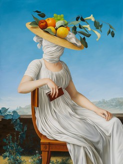 Ewa Juszkiewicz, The Summer (after Jean Baptiste François Désoria), 2023 Oil on canvas, 63 × 47 ¼ inches (160 × 120 cm)© Ewa Juszkiewicz