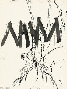 Georg Baselitz, Untitled, 2022. Ink on paper, 26 × 19 ⅝ inches (66 × 49.9 cm) © Georg Baselitz 2023. Photo: Jochen Littkemann