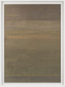 Hao Liang, A Thread of Sky, 2021. Ink and color on silk, 81 ½ × 58 ¼ inches (207 × 148 cm) © Hao Liang. Photo: Prudence Cuming Associates Ltd