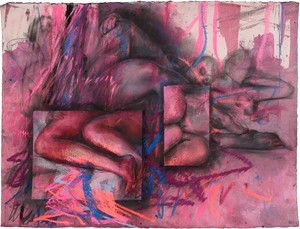 Jenny Saville, Study for Ekkyklema I, 2023. Acrylic, charcoal, and pastel on paper, 22 ¾ × 30 inches (57.7 × 76 cm) © Jenny Saville. Photo: Prudence Cuming Associates Ltd