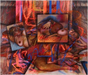 Jenny Saville, Ekkyklema, 2023. Pastel on linen, 23 ¾ × 27 ½ inches (60.2 × 69.7 cm) © Jenny Saville. Photo: Prudence Cuming Associates Ltd