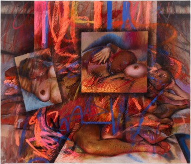 Jenny Saville, Ekkyklema, 2023 Pastel on linen, 23 ¾ × 27 ½ inches (60.2 × 69.7 cm)© Jenny Saville. Photo: Prudence Cuming Associates Ltd
