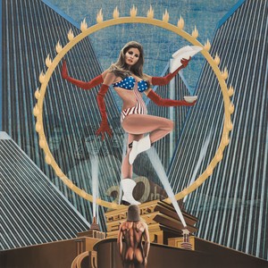 Jim Shaw, Going for the One, 2022. Oil and acrylic on muslin, 60 × 60 inches (152.4 × 152.4 cm) © Jim Shaw. Photo: Jeff McLane