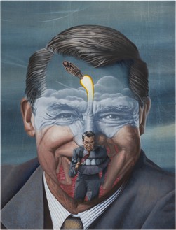 Jim Shaw, Cary Grant, 2022 Oil and acrylic on muslin, 84 × 64 inches (213.4 × 162.6 cm)© Jim Shaw. Photo: Jeff McLane