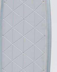Marc Newson, Clear Surfboard, 2017 (detail). Aluminum, 72 ⅞ × 16 ⅜ × 5 ¾ inches (184.9 × 41.4 × 14.4 cm), edition of 3 + 2 AP © Marc Newson