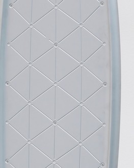 Marc Newson, Clear Surfboard, 2017 (detail) Aluminum, 72 ⅞ × 16 ⅜ × 5 ¾ inches (184.9 × 41.4 × 14.4 cm), edition of 3 + 2 AP© Marc Newson