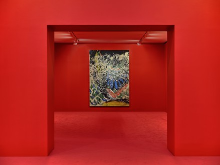 Installation view with Rudolf Stingel, Untitled (2022) Artwork © Rudolf Stingel. Photo: Thomas Lannes