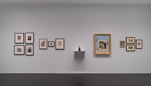 Installation view. Artwork, left to right: © Man Ray 2015 Trust/ADAGP, Paris 2023; © Lee Miller Archives, England 2023. All rights reserved. www.leemiller.co.uk; Max Ernst © 2023 Artists Rights Society (ARS), New York/ADAGP, Paris; © Valentine Pensrose. Photo: Rob McKeever