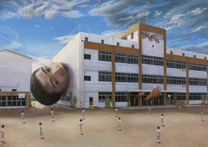Tetsuya Ishida, Prisoner, 1999. Acrylic on board, 40 ⅝ × 57 ⅜ inches (103 × 145.6 cm) © Tetsuya Ishida Estate