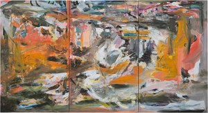 Cecily Brown, It’s not yesterday anymore, 2022. Oil on linen, in 3 parts, overall: 67 × 123 inches (170.2 × 312.4 cm) © Cecily Brown. Photo: Genevieve Hanson