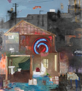 Song Yuanyuan, Clue B, 2022. Oil, charcoal, pencil, and acrylic on canvas, 82 ¾ × 74 ⅞ inches (210 × 190 cm) © Song Yuanyuan. Photo: Martin Wong