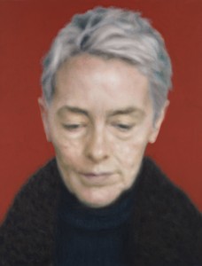 Y.Z. Kami, Woman in Dark Sweater, 2022. Oil on linen, 63 × 48 inches (160 × 121.9 cm) © Y.Z. Kami. Photo: Rob McKeever