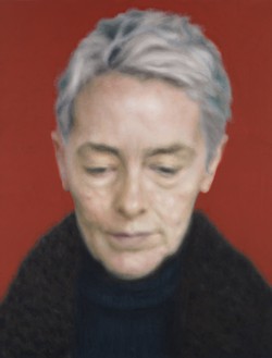 Y.Z. Kami, Woman in Dark Sweater, 2022 Oil on linen, 63 × 48 inches (160 × 121.9 cm)© Y.Z. Kami. Photo: Rob McKeever