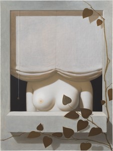 Anna Weyant, Girl in Window, 2024. Oil on canvas, 48 × 36 inches (121.9 × 91.4 cm) © Anna Weyant. Photo: Maris Hutchinson