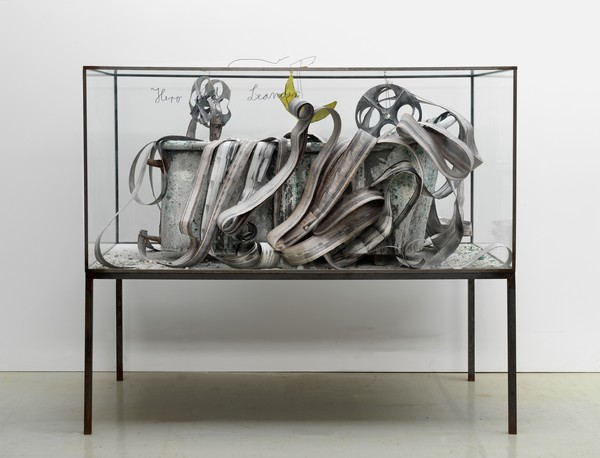 Anselm Kiefer, Hero und Leander (Hero and Leander), 2012 Glass, steel, lead, photographic prints on paper mounted on lead, electrolyzed zinc, oil, and acrylic, 63 ¾ × 73 ⅝ × 34 ¼ inches (162 × 187 × 87 cm)© Anselm Kiefer. Photo: Georges Poncet