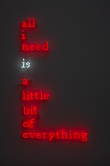 Douglas Gordon, All I need is a little bit of everything, 2024 Neon, overall dimensions variable© Studio lost but found/VG Bild-Kunst, Bonn, Germany, 2024. Photo: Lucy Dawkins