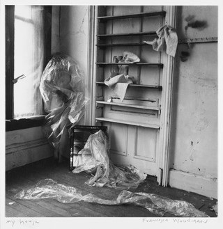 Francesca Woodman, My House, 1976 Lifetime gelatin silver print mounted on mat board, sheet: 5 ¾ × 5 ¾ inches (14.6 × 14.6 cm), mat board: 14 × 11 inches (35.6 × 27.9 cm)© Woodman Family Foundation/Artists Rights Society (ARS), New York